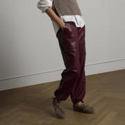 thumbnail: Manfield suède bootschoenen met panterprint cognac/zwart