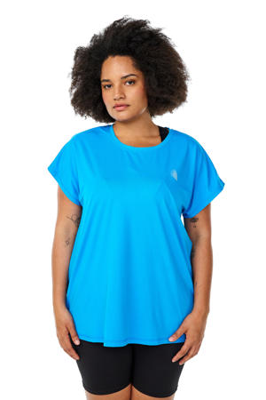 Plus size sport T-shirt  blauw