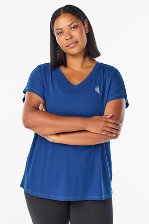 Plus Size sport T-shirt donkerblauw