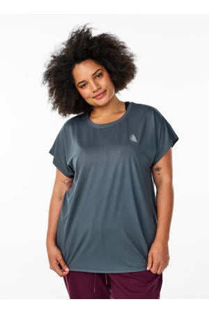 Plus size sport T-shirt grijsblauw