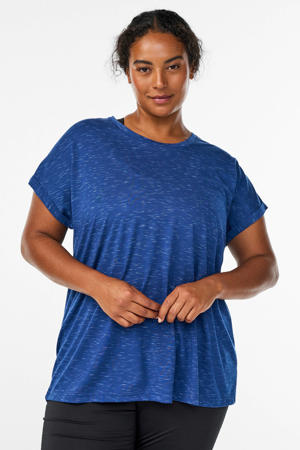 Plus Size sport T-shirt donkerblauw