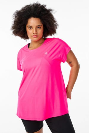 Plus size sport T-shirt roze