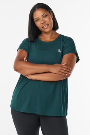 Plus Size sport T-shirt donkergroen