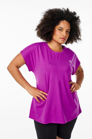 Plus size sport T-shirt paars