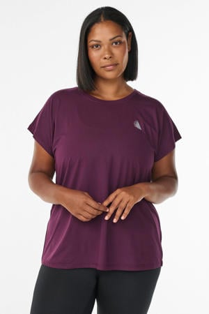 Plus Size sport T-shirt donkerrood