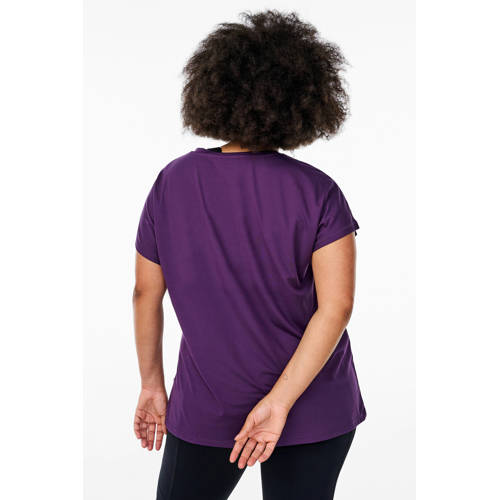 ACTIVE By Zizzi Plus size sport T-shirt donkerpaars afbeelding