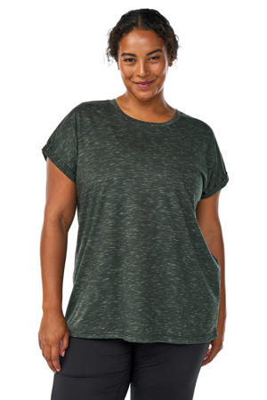 Plus Size sport T-shirt donkergroen