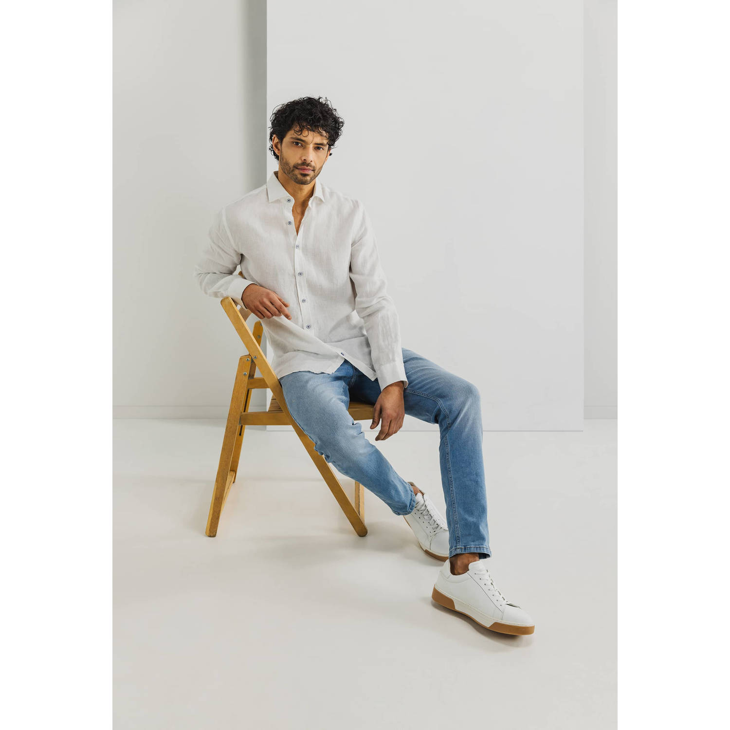 State of Art linnen casual overhemd wit