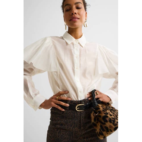 Ruby blouse met ruches wit afbeelding