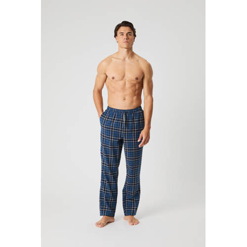 Björn Borg flanellen pyjamabroek blauw/wit afbeelding