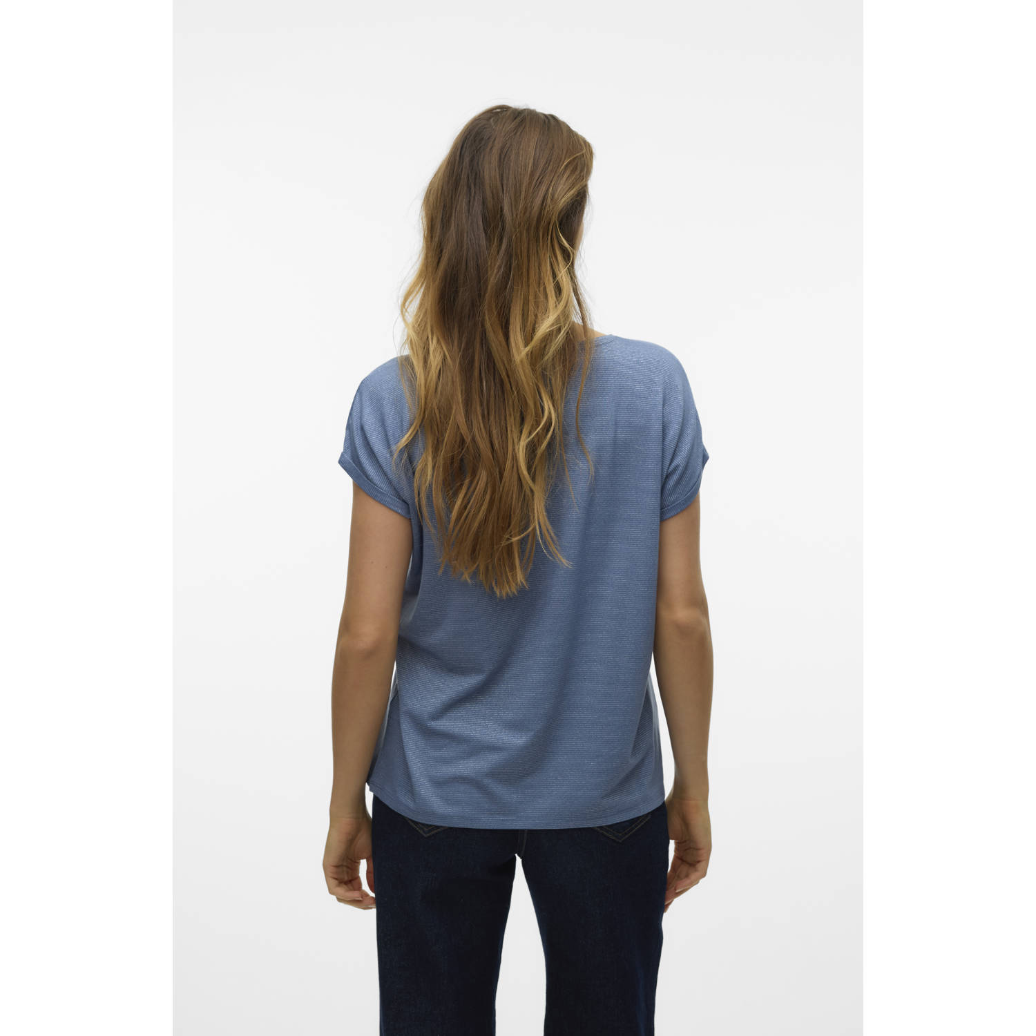 VERO MODA top blauw met glitter