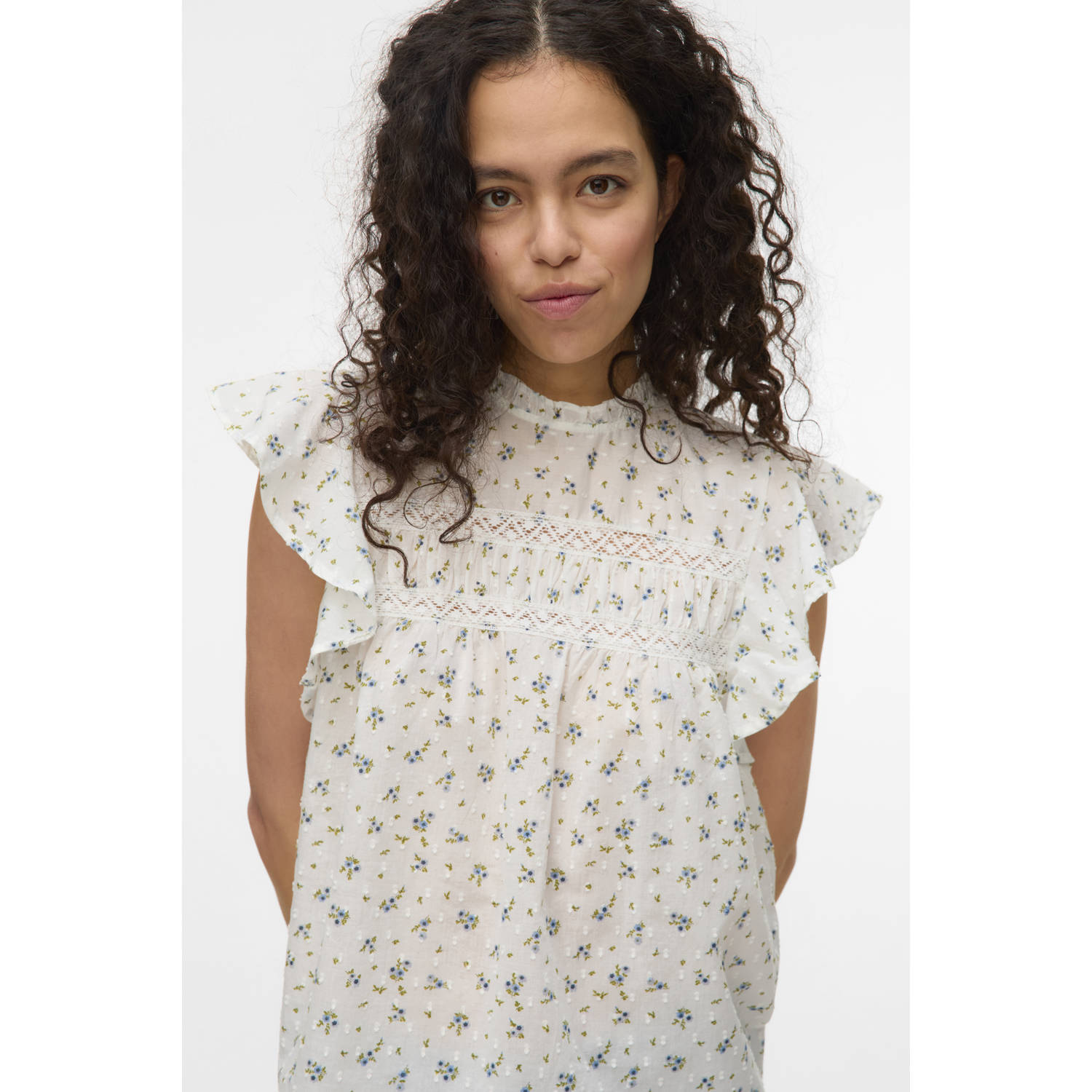 Vero Moda Shirt VMTRINE SL LACE TOP WVN NOOS