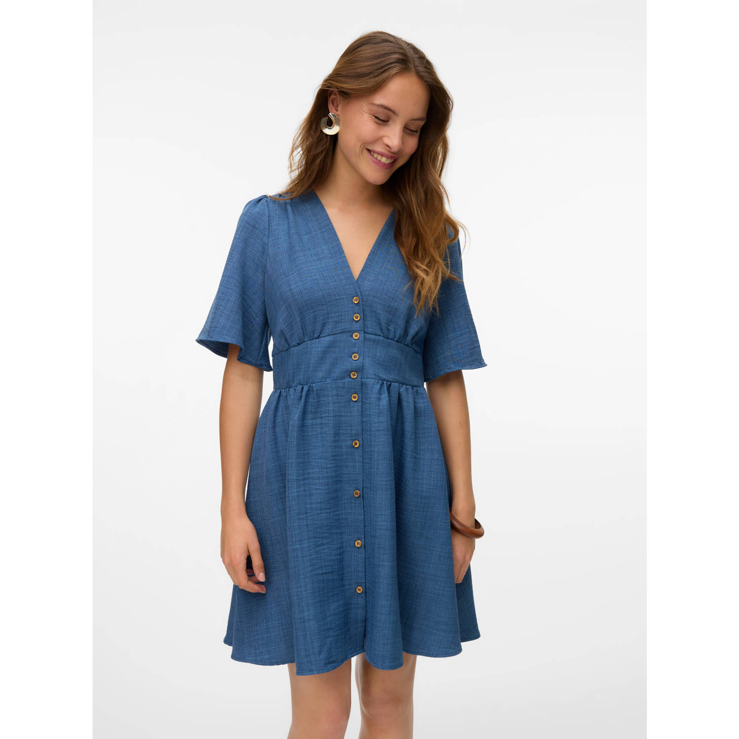 Vero Moda Mini-jurk VMMELANEY 2 4 SHORT DRESS WVN NOOS