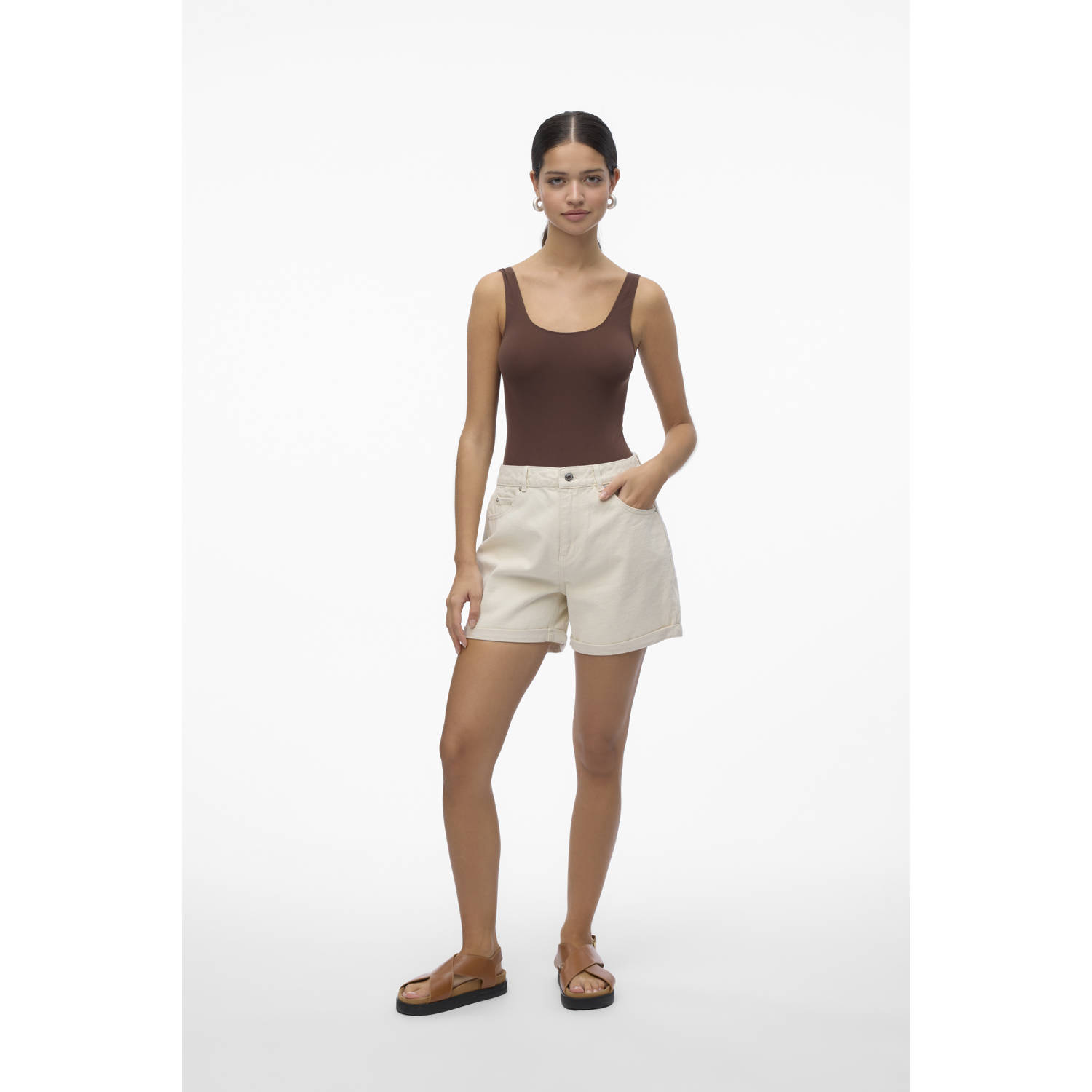 VERO MODA denim high waist short roze