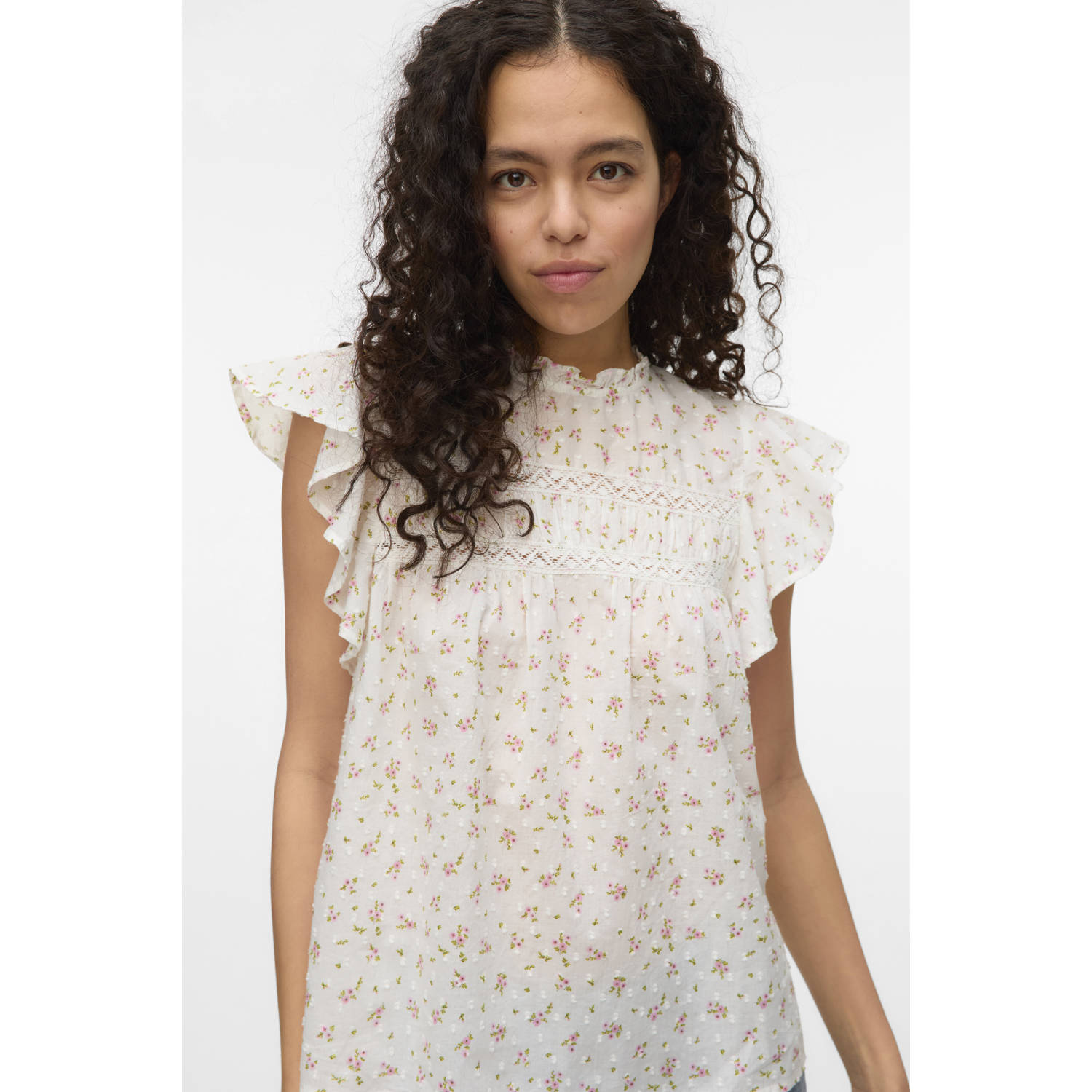 Vero Moda Shirt VMTRINE SL LACE TOP WVN NOOS