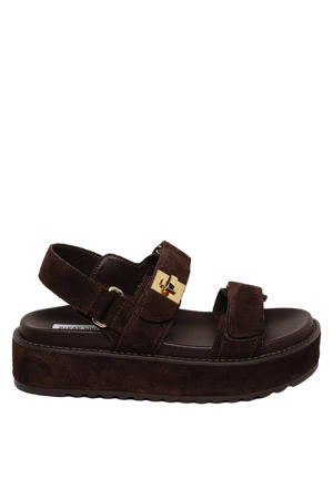 Bigmona suède sandalen donkerbruin