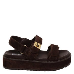 Bigmona suède sandalen donkerbruin