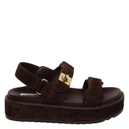 Steve Madden Bigmona suède sandalen donkerbruin