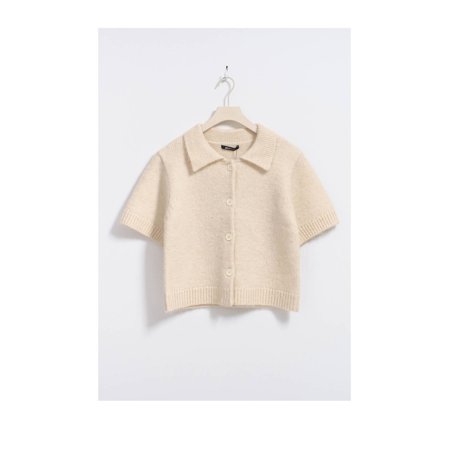 Gina Tricot wollen gebreid vest lichtgeel