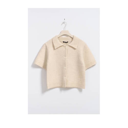 Gina Tricot wollen gebreid vest creme afbeelding