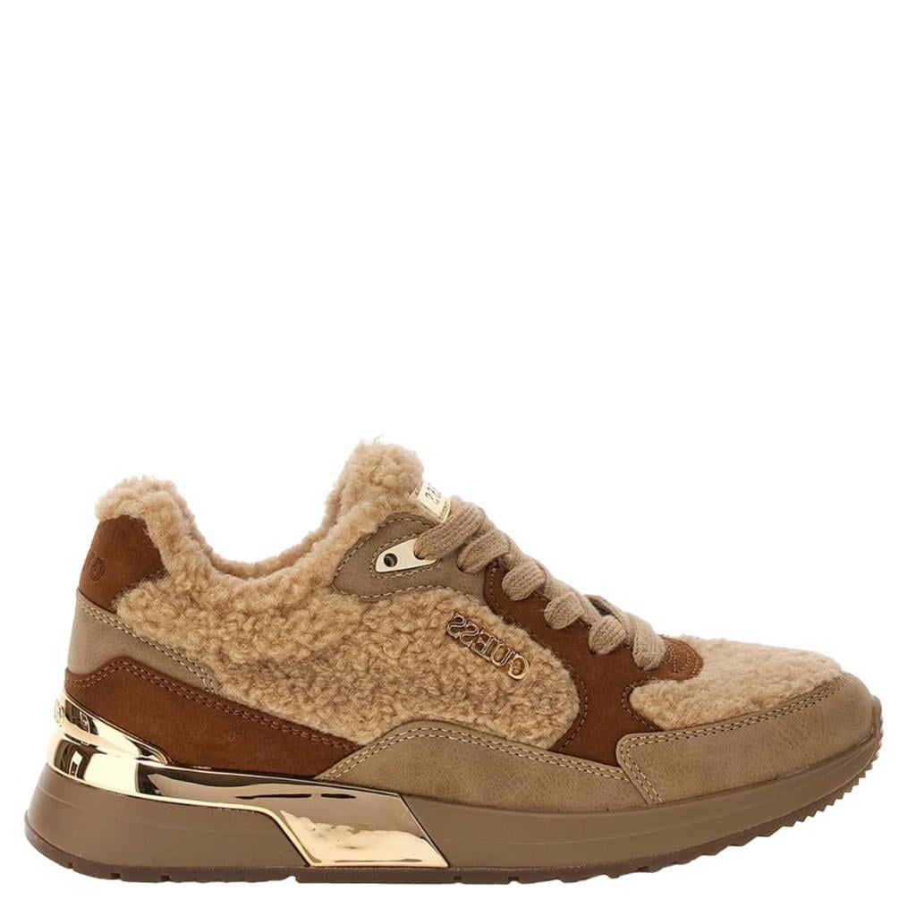 Bruine dames GUESS MoxeA17 sneakers met imitatiebont