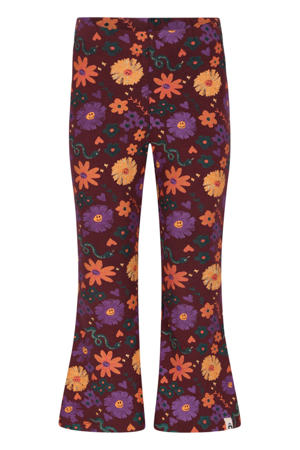 flared gebloemde flared broek bruin