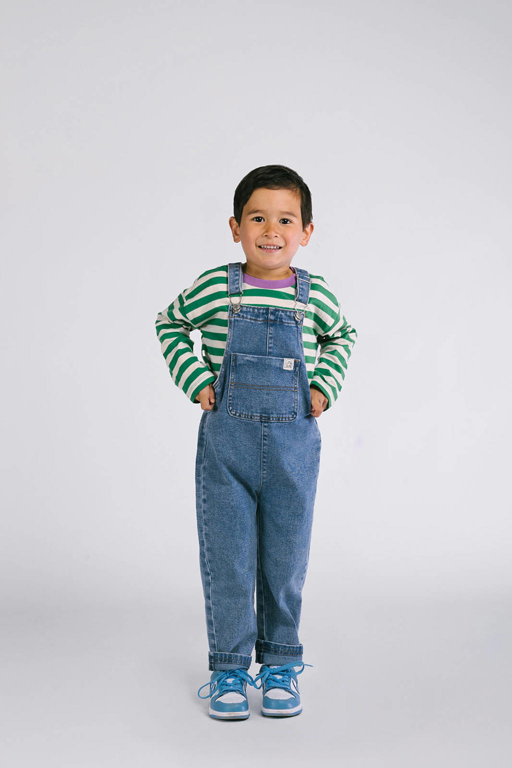The New Chapter denim wide leg tuinbroek blauw
