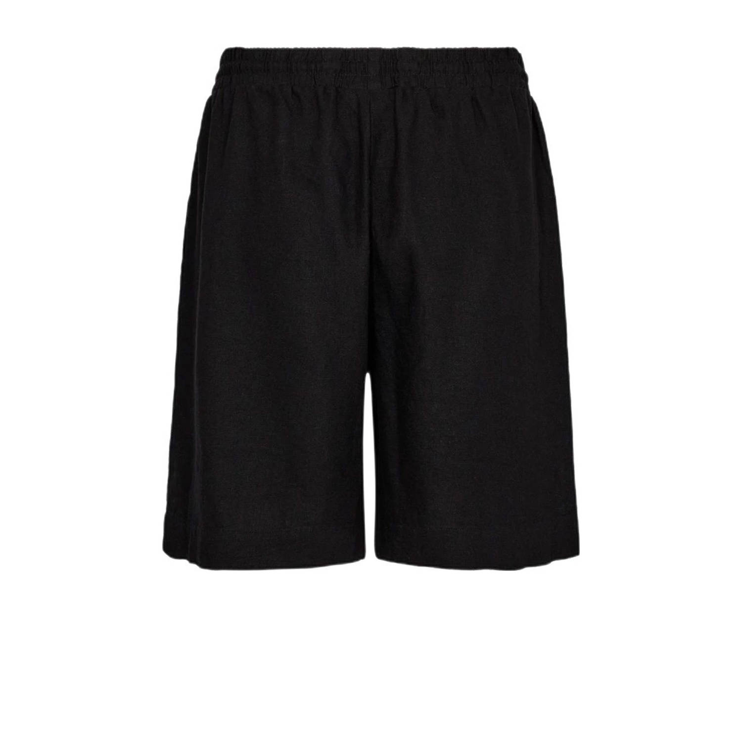 FREEQUENT linnen rechtvallend regular waist casual short zwart