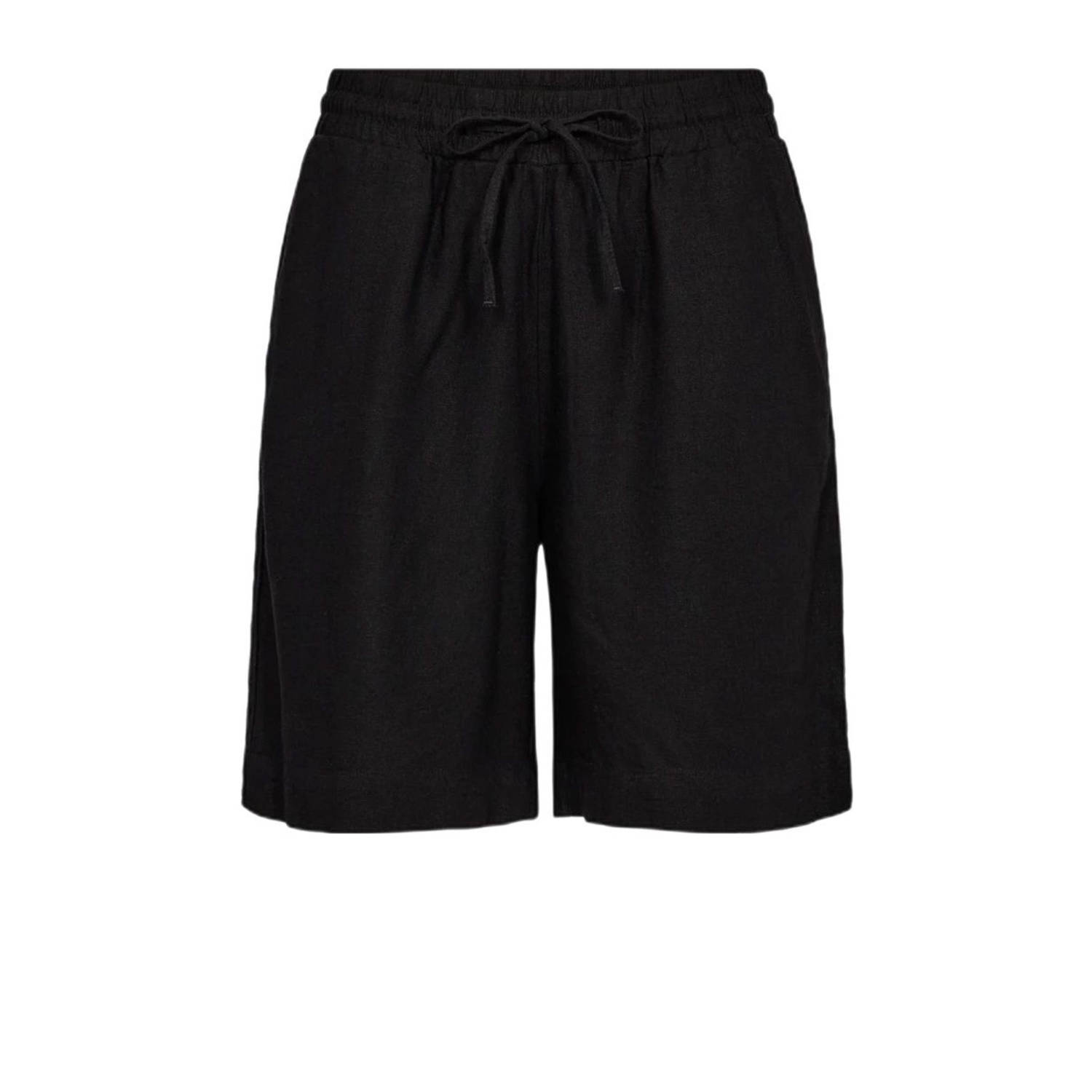FREE QUENT Relaxed fit linnen bermuda met tunnelkoord model 'Lava'