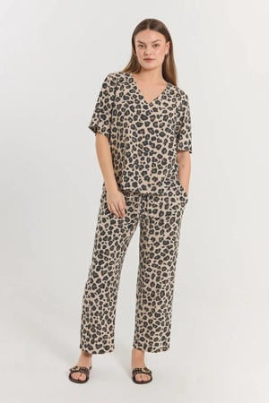straight regular waist casual broek bruin