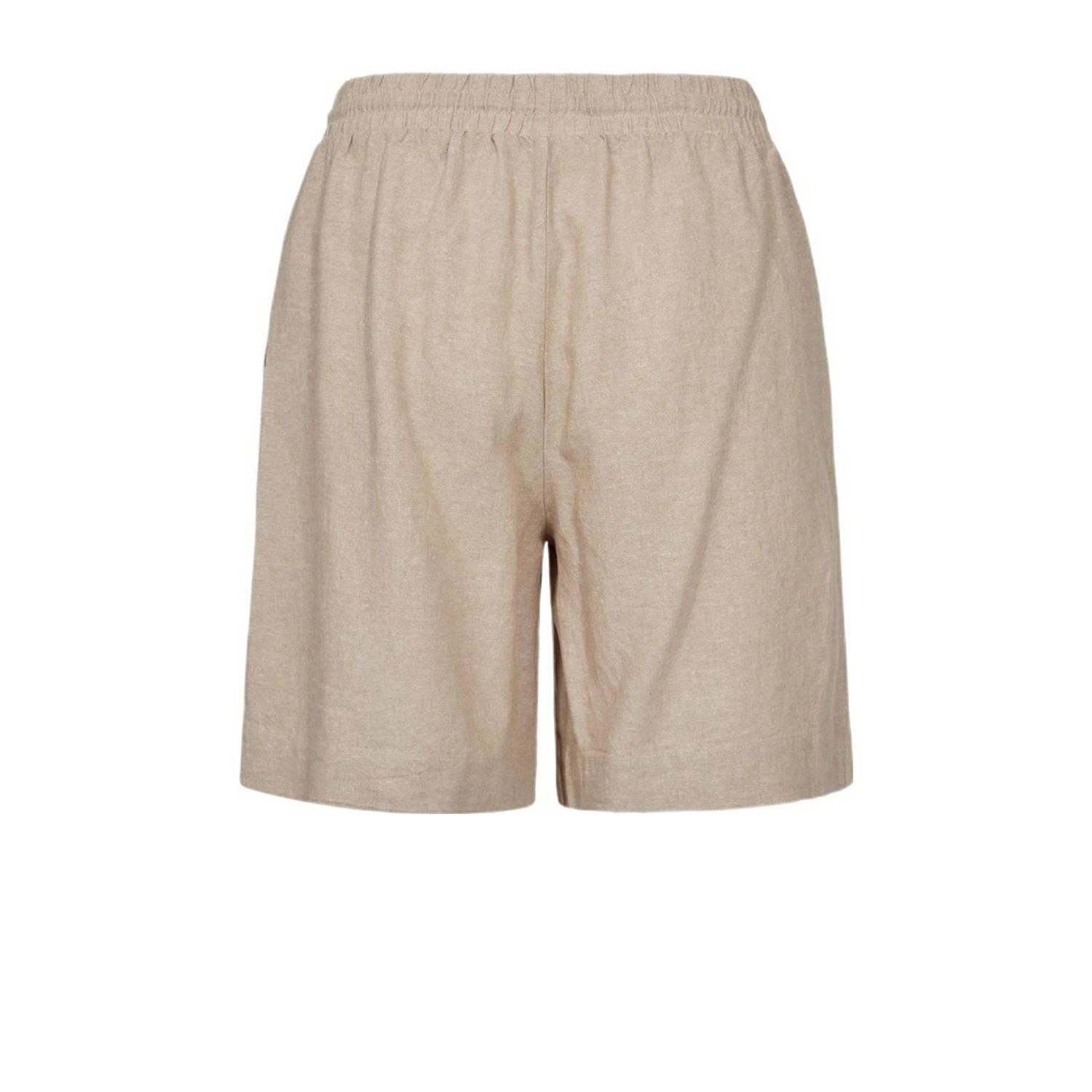 FREEQUENT linnen rechtvallend regular waist casual short zand