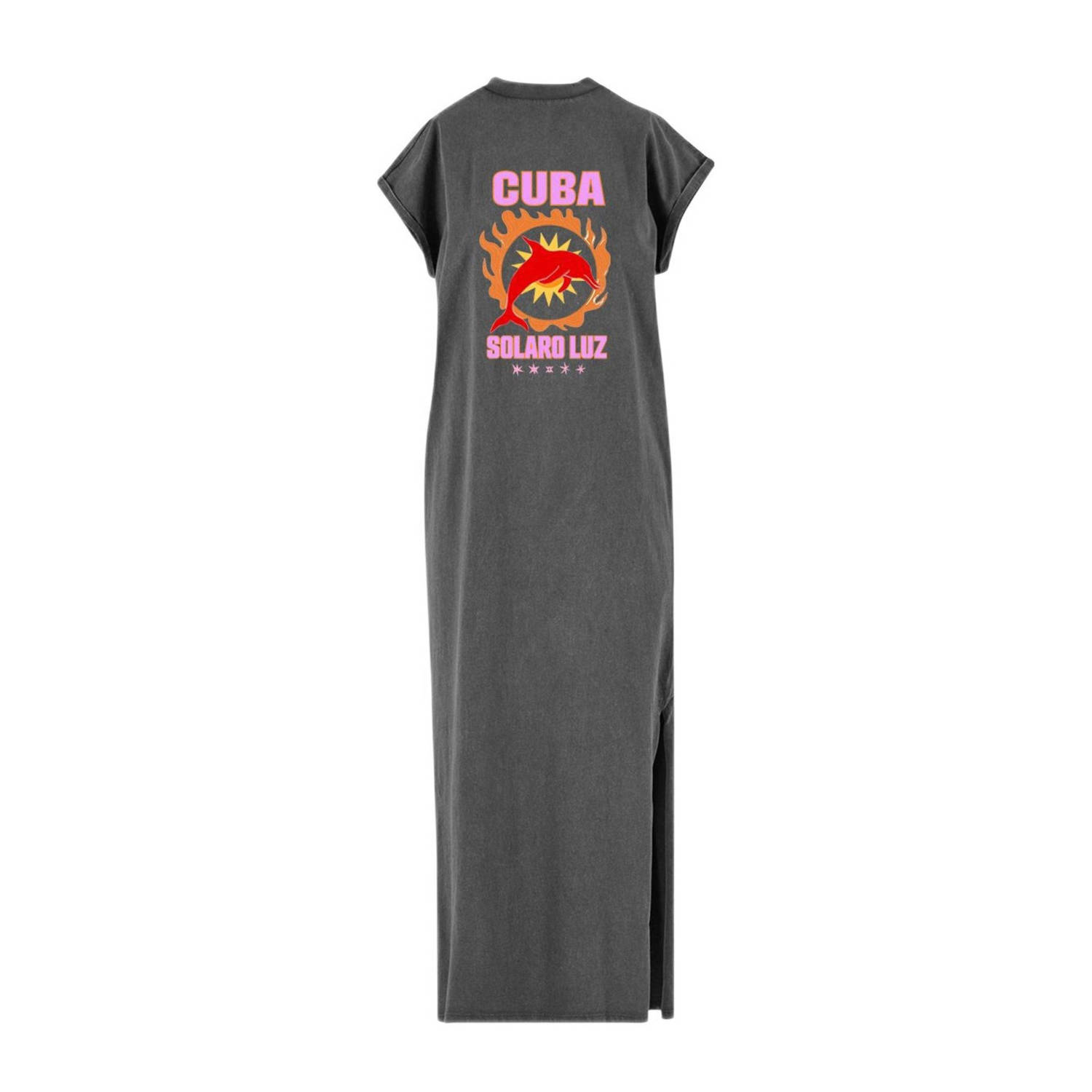 Pinned by K Curve maxi jurk antraciet