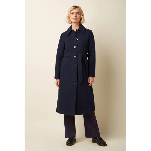 King Louie wollen manteljas donkerblauw afbeelding