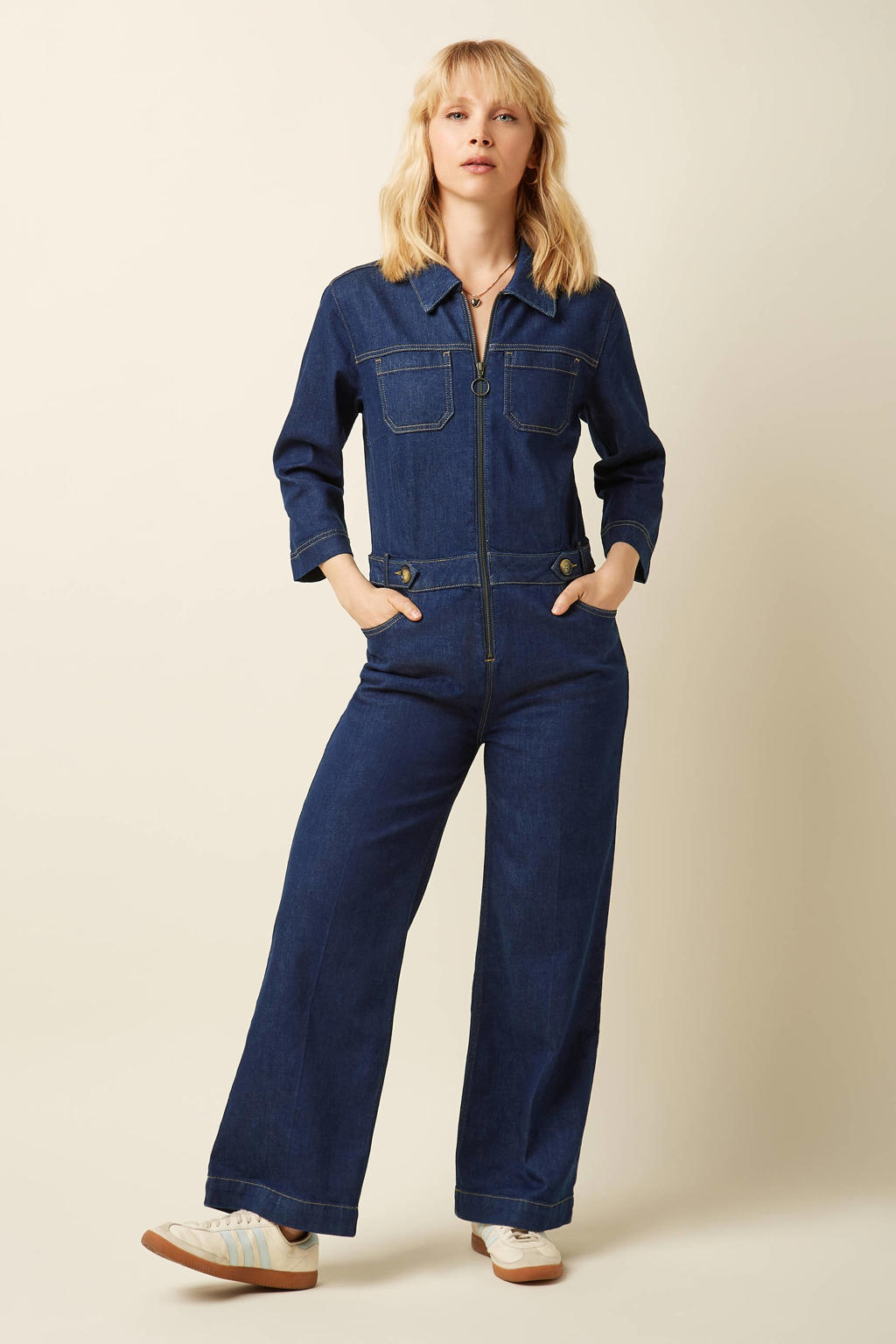 King Louie Gracie Jumpsuit Chambray in Denim Blue