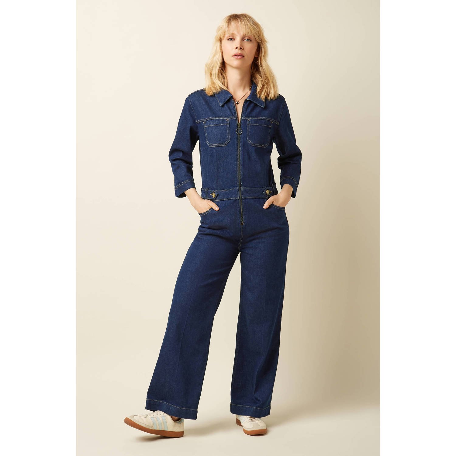King Louie jumpsuit dark blue denim wide leg