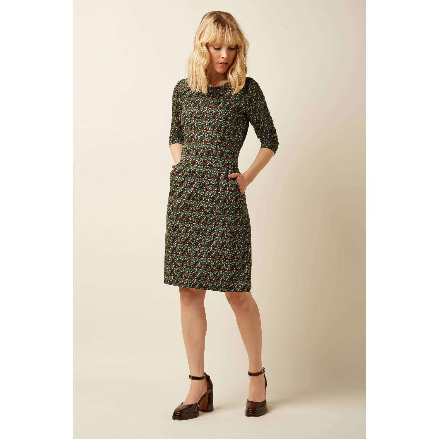 King Louie midi jurk oker