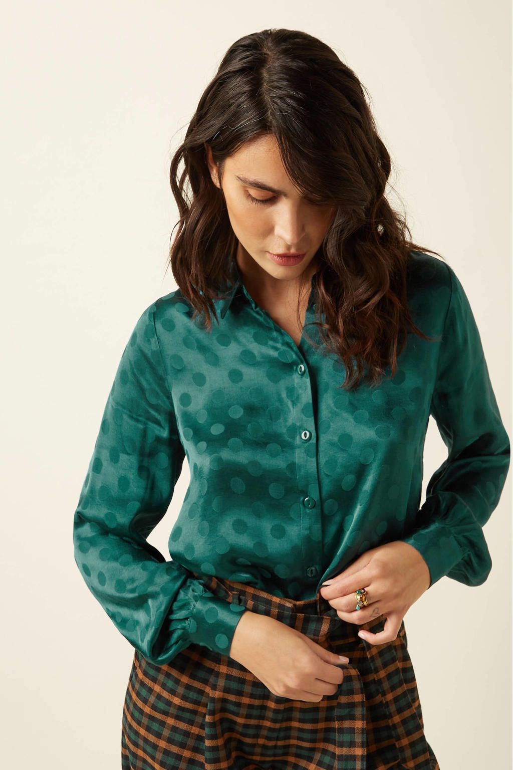 Blouses korte mouw groen King Louie main image 0