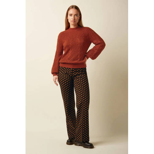 King Louie straight regular waist gebloemde broek zwart afbeelding