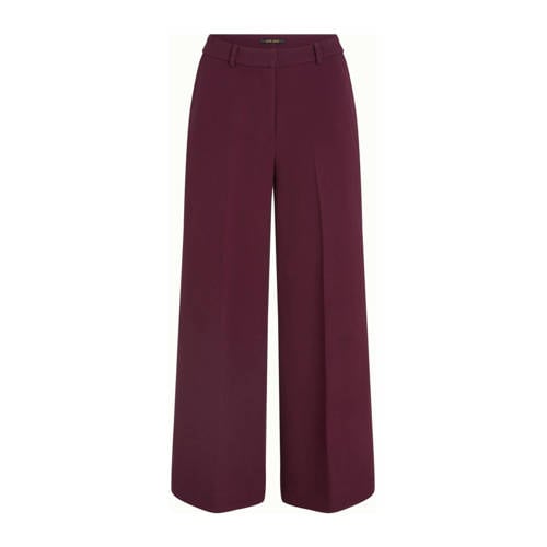 King Louie wide leg high waist pantalon donkerrood afbeelding