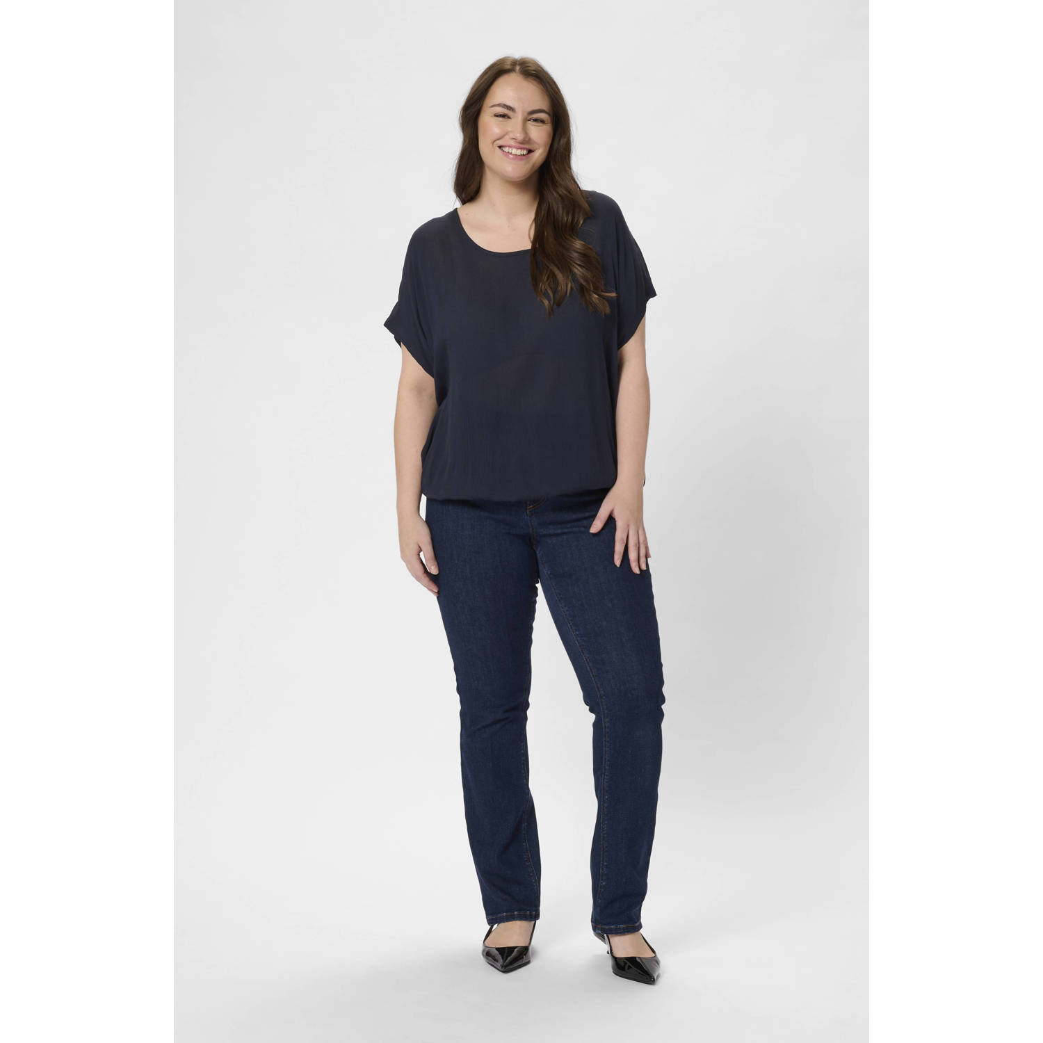 Kaffe Curve top donkerblauw