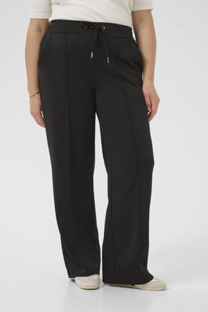 wide leg high waist broek zwart