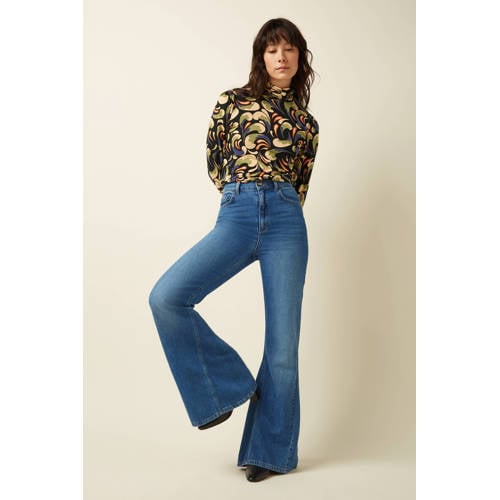 King Louie flared jeans medium blue denim afbeelding