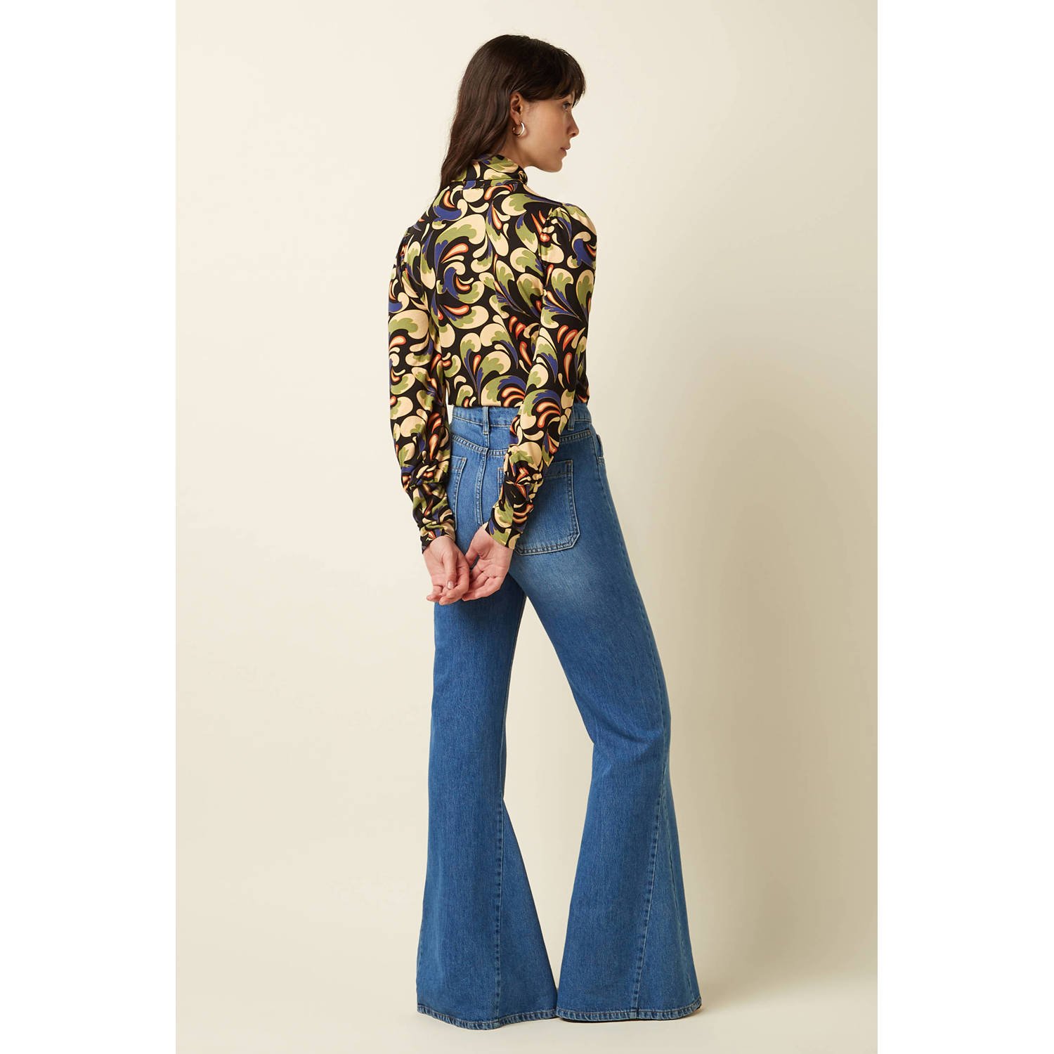 King Louie flared jeans medium blue denim