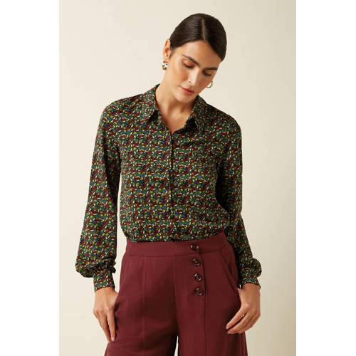 King Louie jersey blouse donkerrood afbeelding