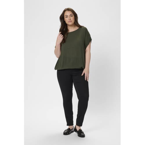 Kaffe Curve top kaki afbeelding