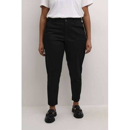 Kaffe Curve slim high waist broek zwart afbeelding