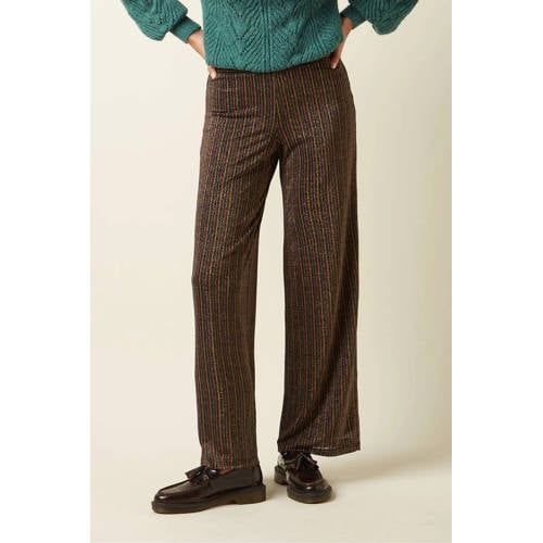King Louie regular waist gestreepte broek multi met glitter afbeelding