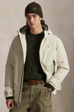 gewatteerde jas beige