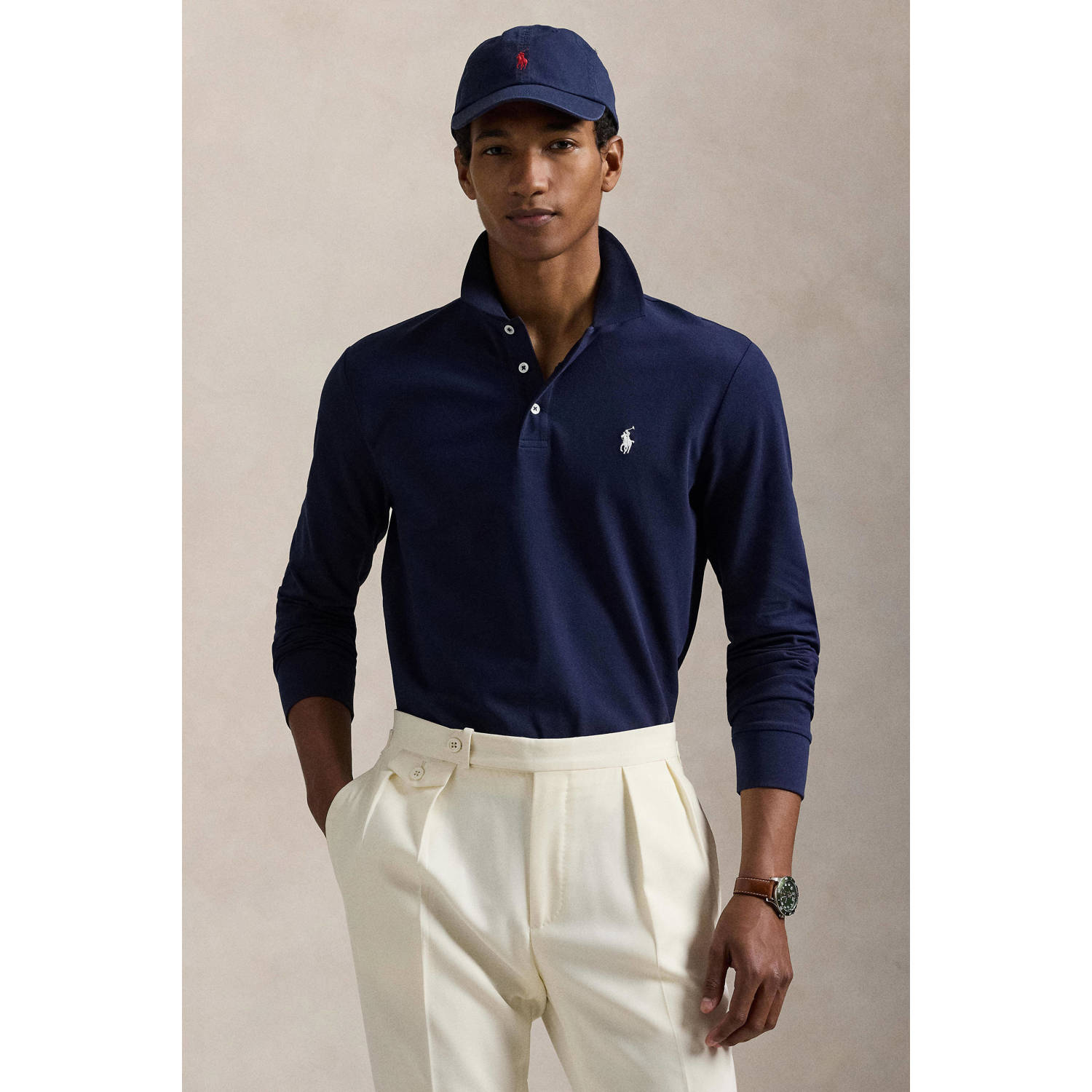 Polo Ralph Lauren Polo Shirt Lange Mouw POLO COUPE AJUSTEE SLIM FIT EN COTON STRECH MESH