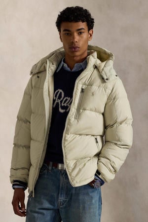 gewatteerde jas beige